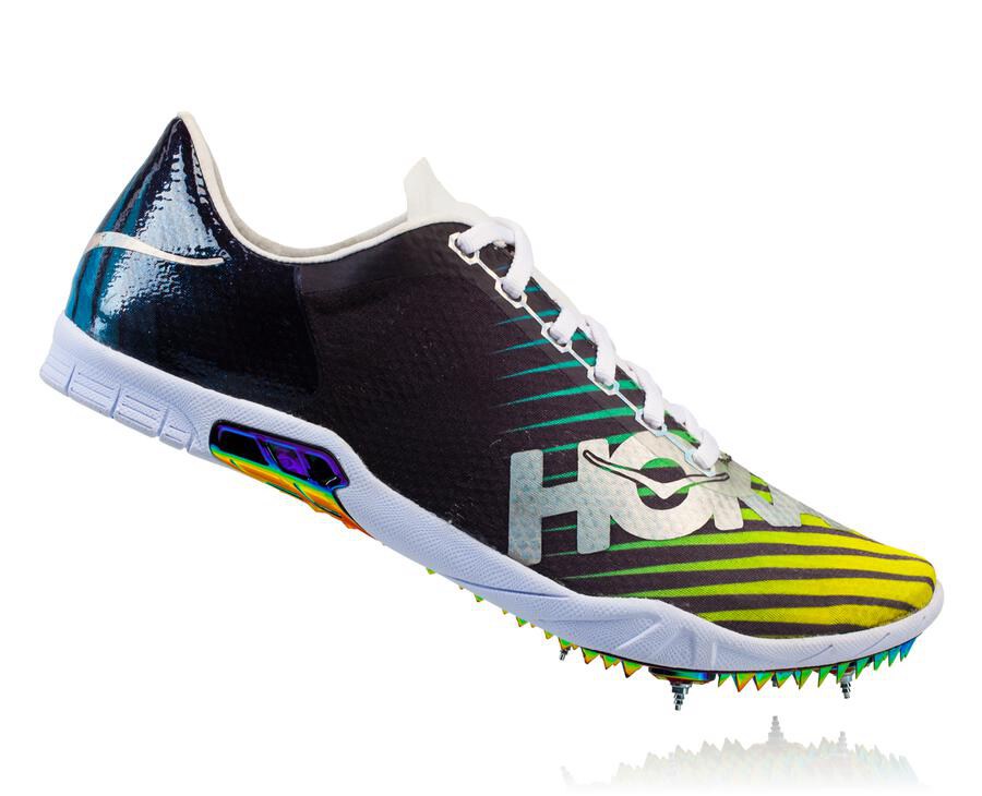 Spikes Mens - Hoka One One Speed Evo R - Black/White - FQKJRSX-51